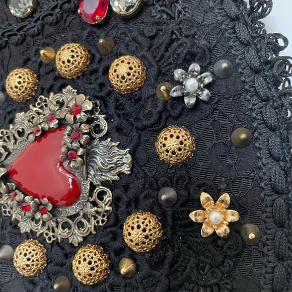 DOLCE & GABBANA
BLACK GOLD CRYSTAL TORERO LEATHER WIDE BELT NWT - Picture 11 of 16